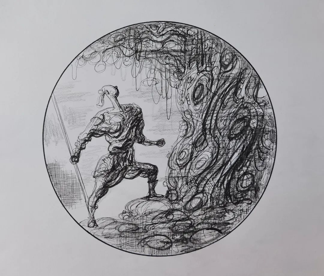 迟连城连环画《武松打虎》丨一题十画 画画不同