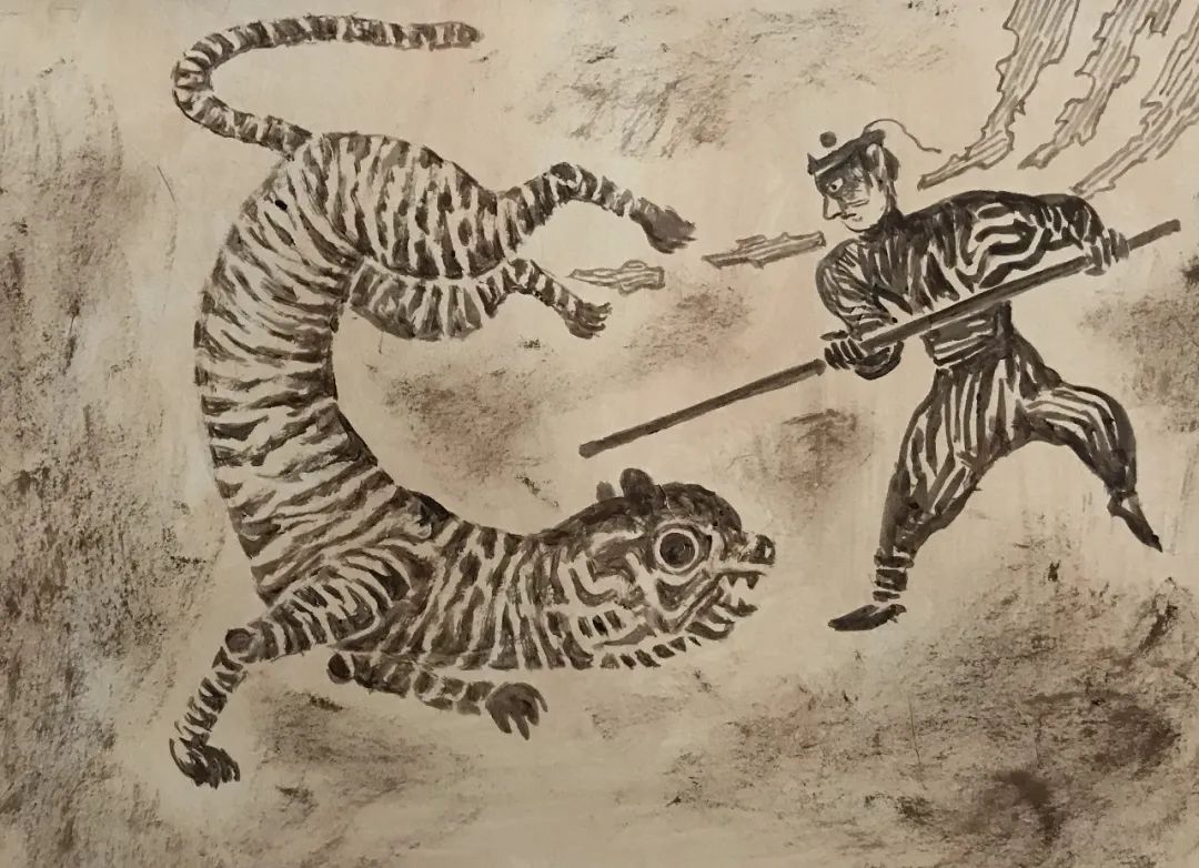 迟连城连环画《武松打虎》丨一题十画 画画不同