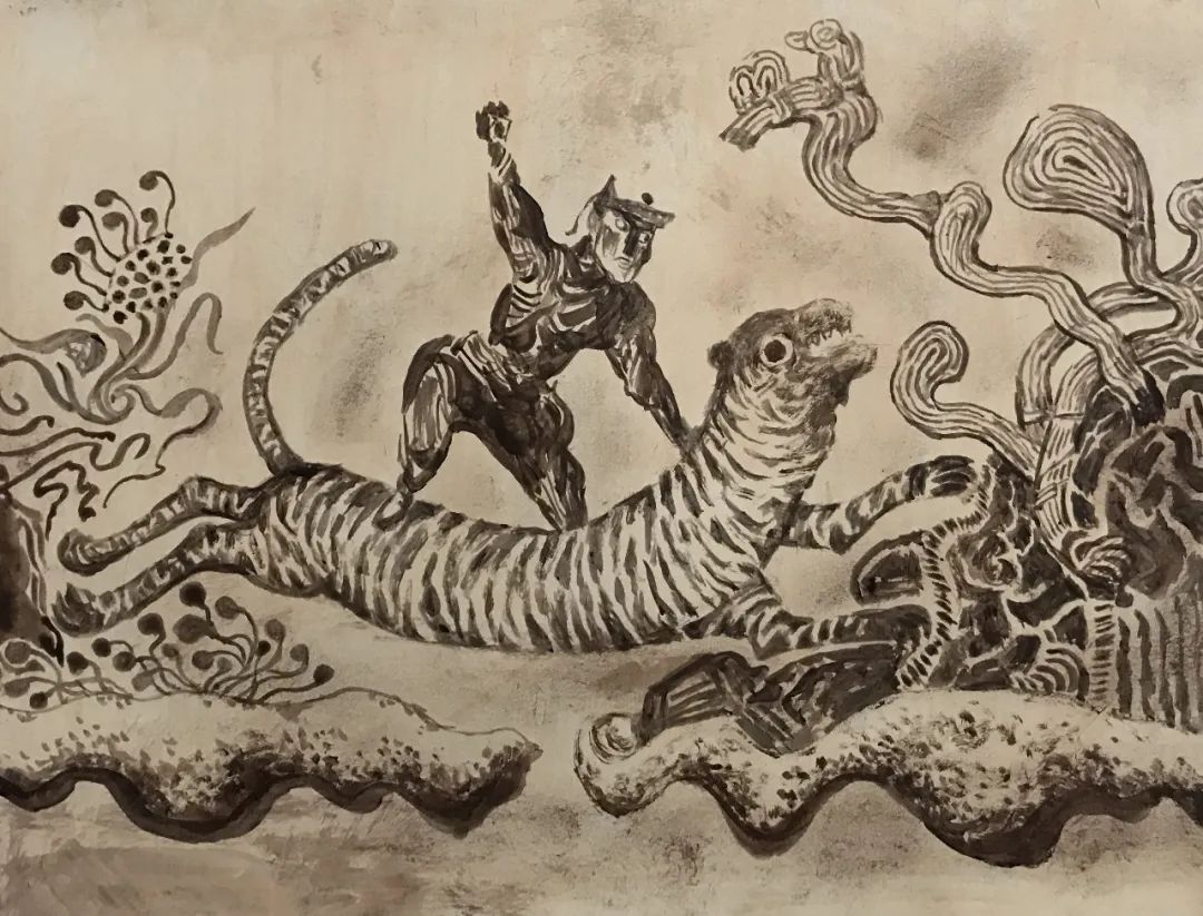 迟连城连环画《武松打虎》丨一题十画 画画不同