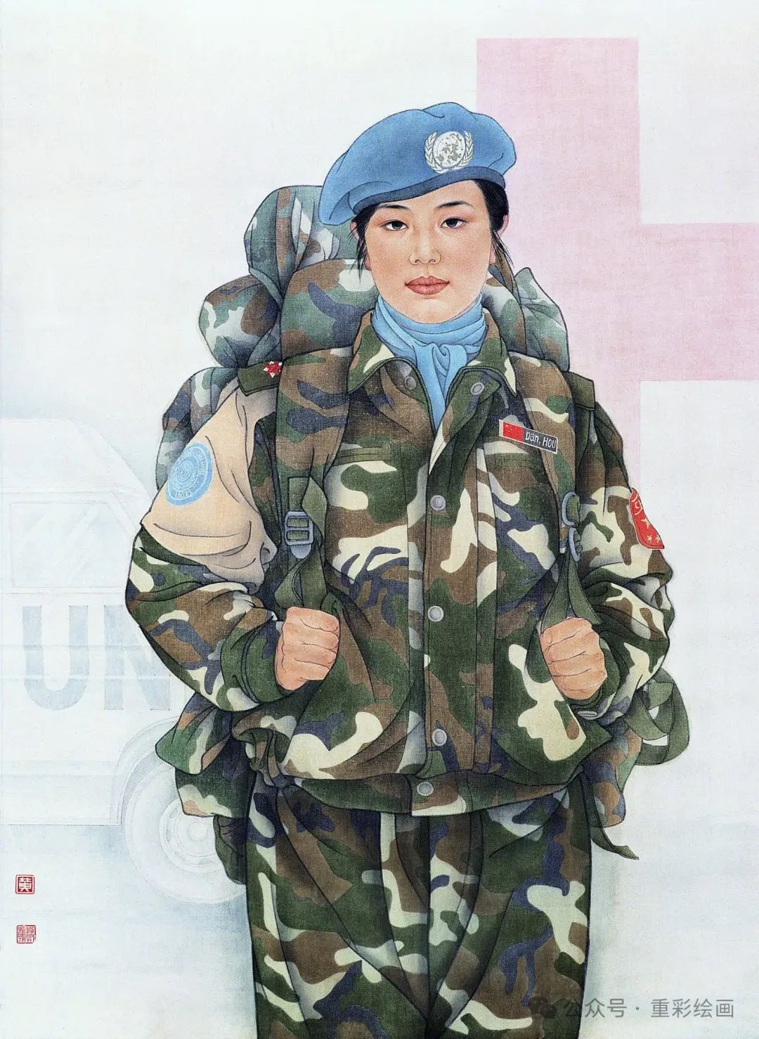 军旅画家黄援朝丨爱在军旅五彩梦，丹青绘写女兵情