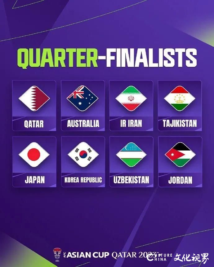 亚洲杯八强全部产生，日本和伊朗、韩国和澳大利亚将上演强强对话