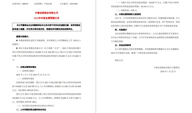 保底预盈17亿的中泰证券，却因1.85元欠税信息“长脸”