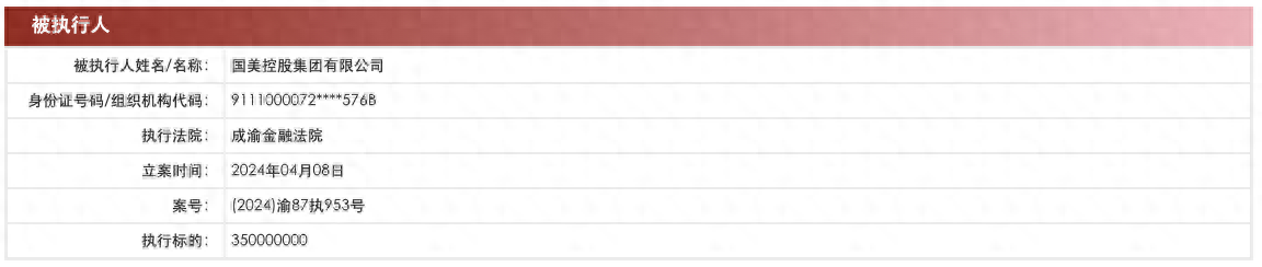 国美控股集团新增两条被执行人信息，累计被执行总金额已超5.7亿元