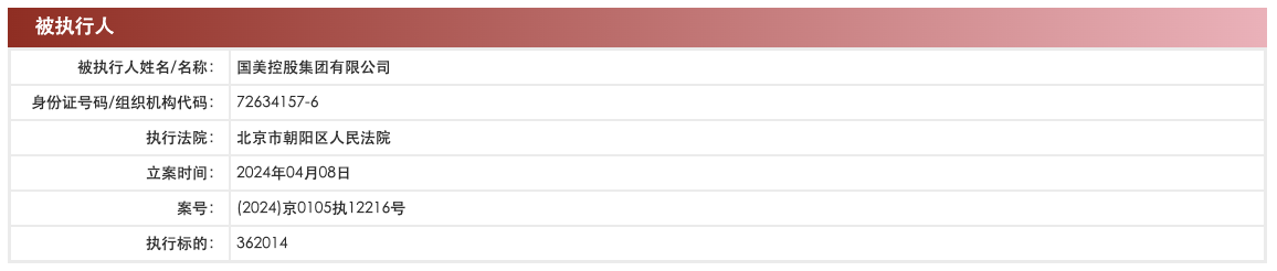 国美控股集团新增两条被执行人信息，累计被执行总金额已超5.7亿元