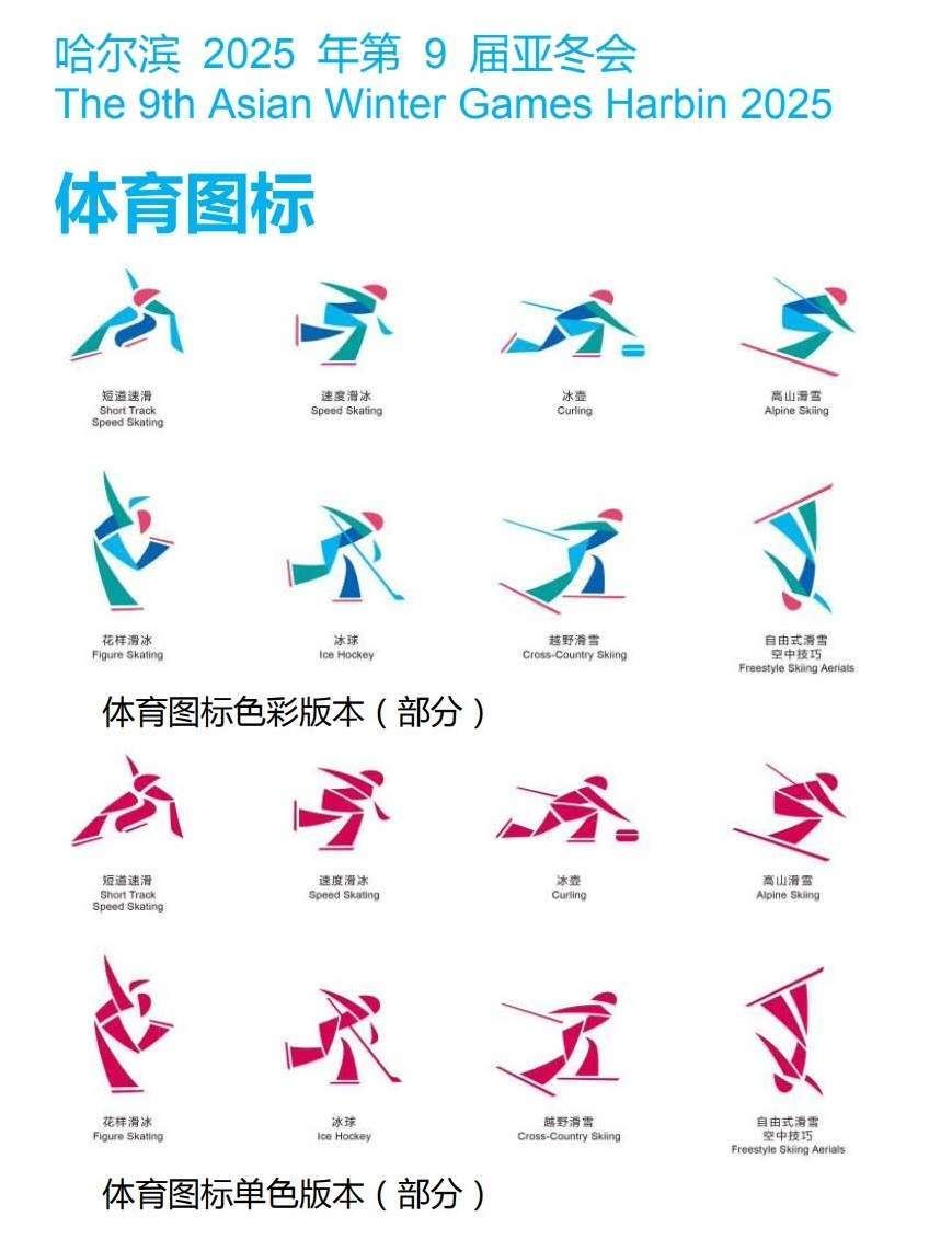 2025年第9届亚冬会体育图标发布