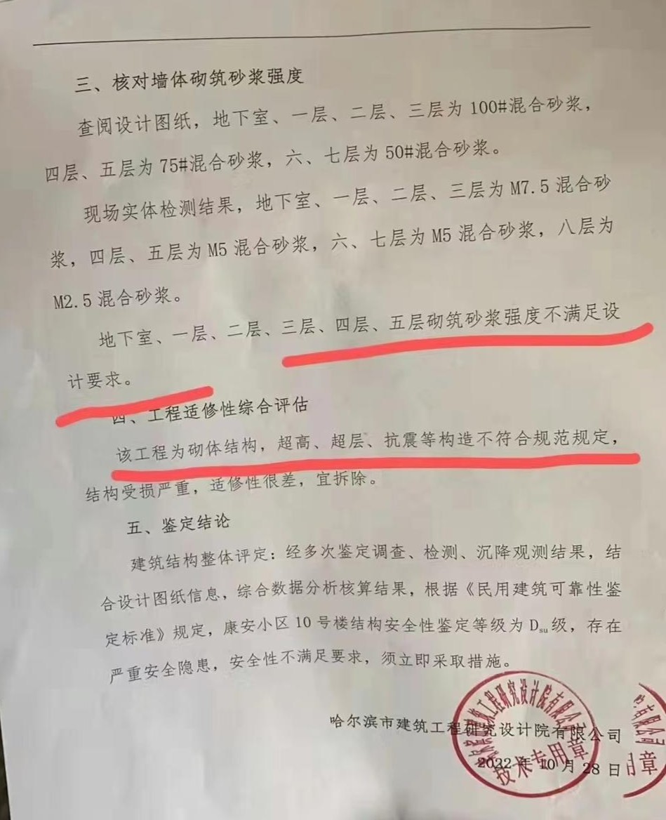 哈尔滨道里区康安小区“斜楼”确定拆除，小区1到15号楼依旧处于停气状态