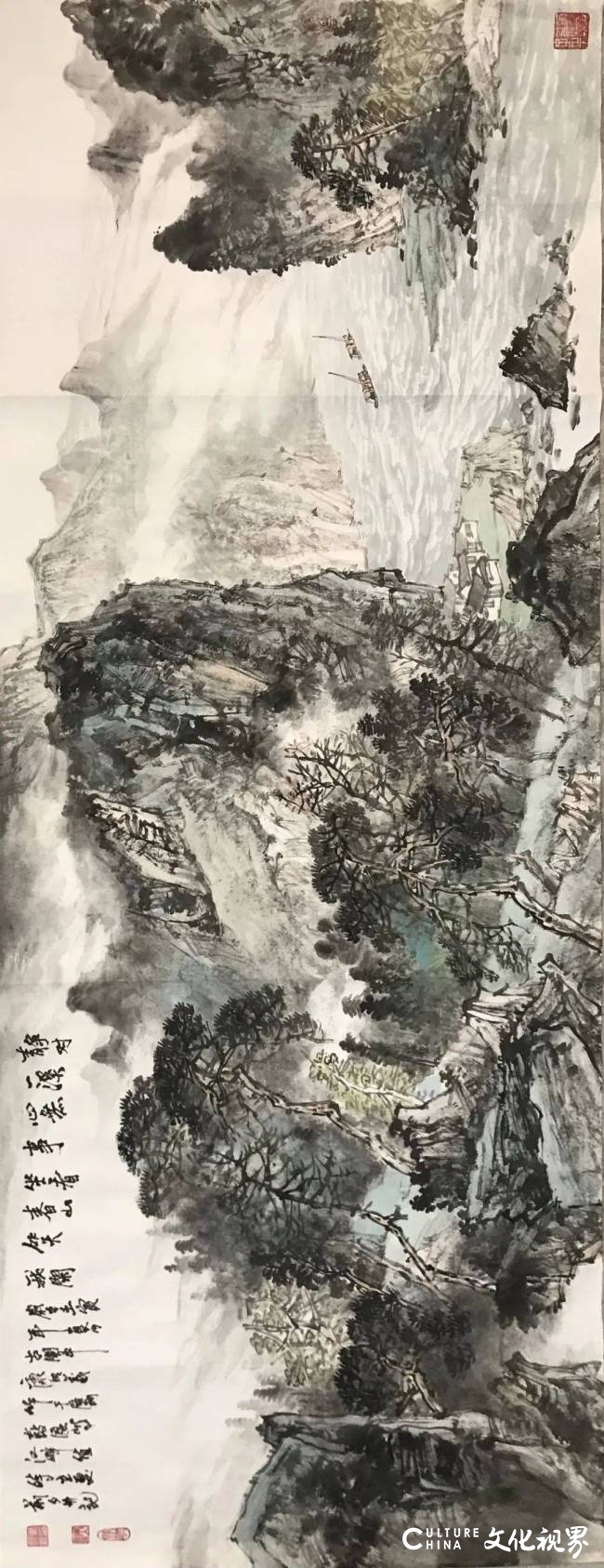 身在山水之间，心在山水之外——体味康明义青绿山水画作的笔墨情怀