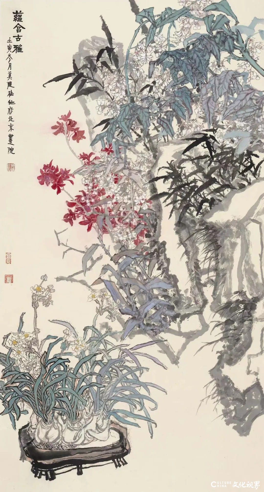 莫晓松花鸟画丨于笔墨古雅中见天地之苍茫，在明丽设色间咏意蕴之悠远