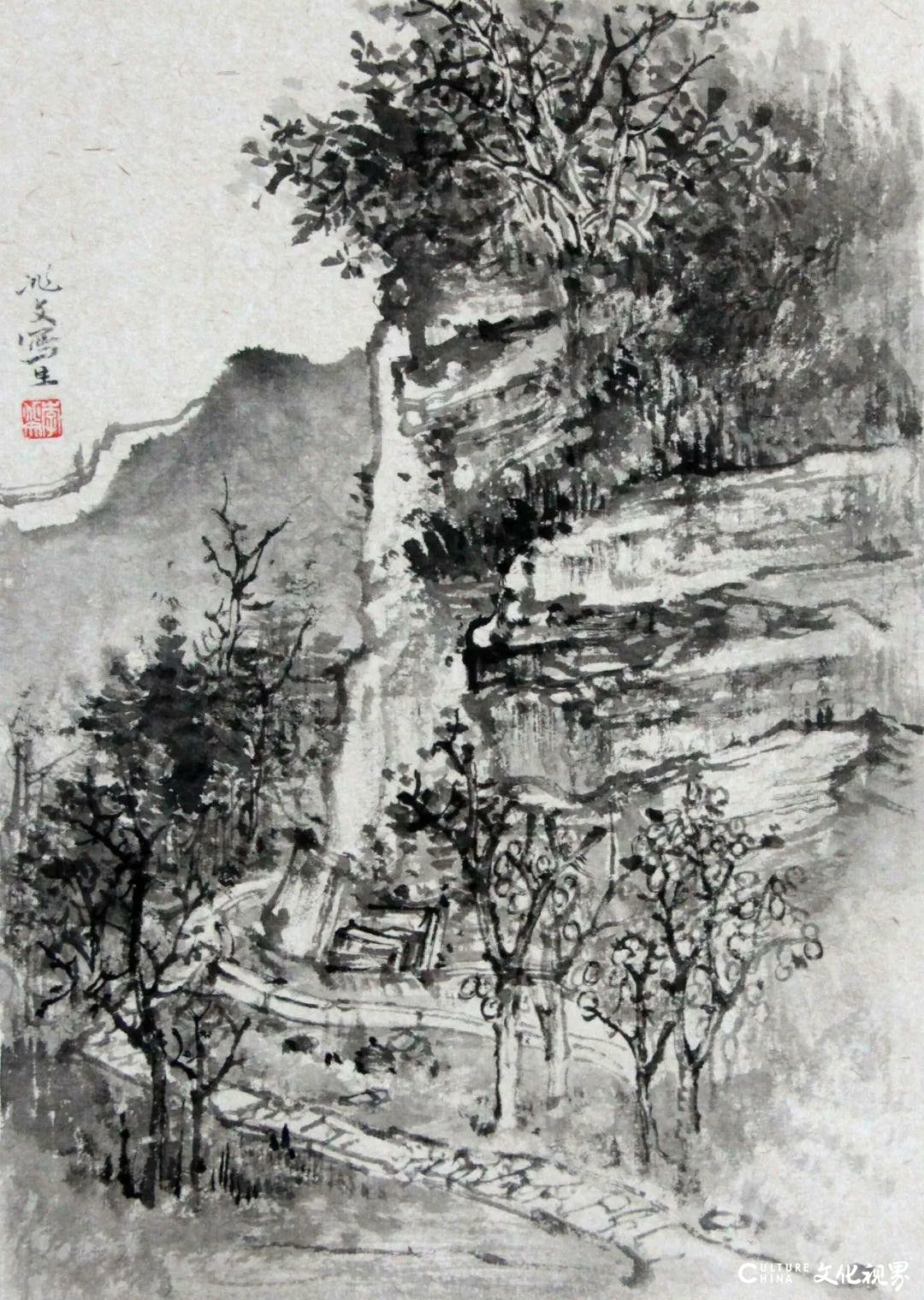 在与自然的对话中用画笔探索——王界山师生写生沂蒙山区