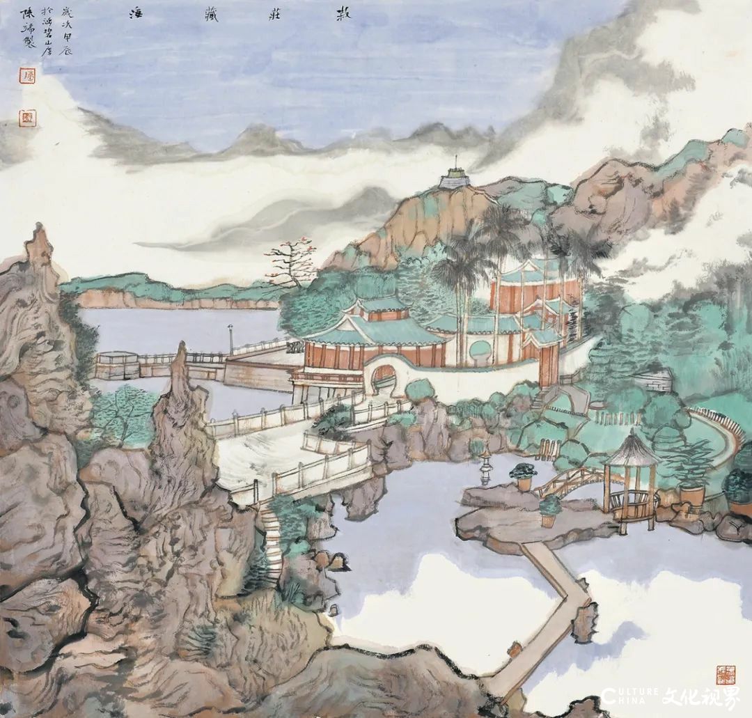 【第十四届全国美展】陈端《藏海补山——鼓浪屿菽庄花园》丨厚重饱满的色调和肌理，明快优雅的诗意情调