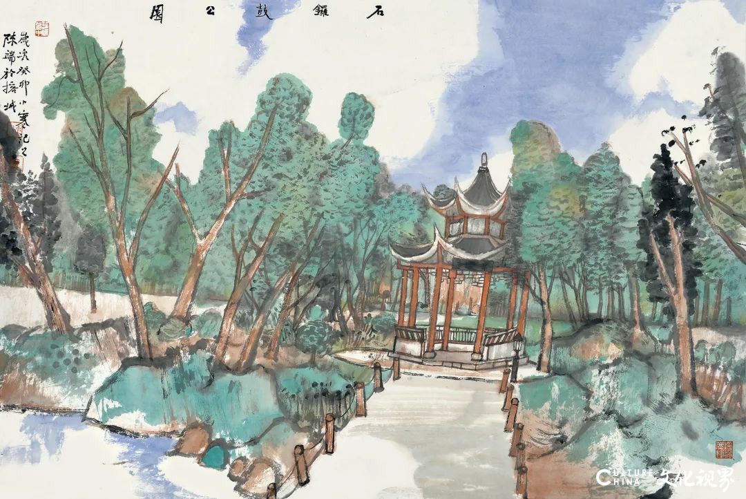 【第十四届全国美展】陈端《藏海补山——鼓浪屿菽庄花园》丨厚重饱满的色调和肌理，明快优雅的诗意情调