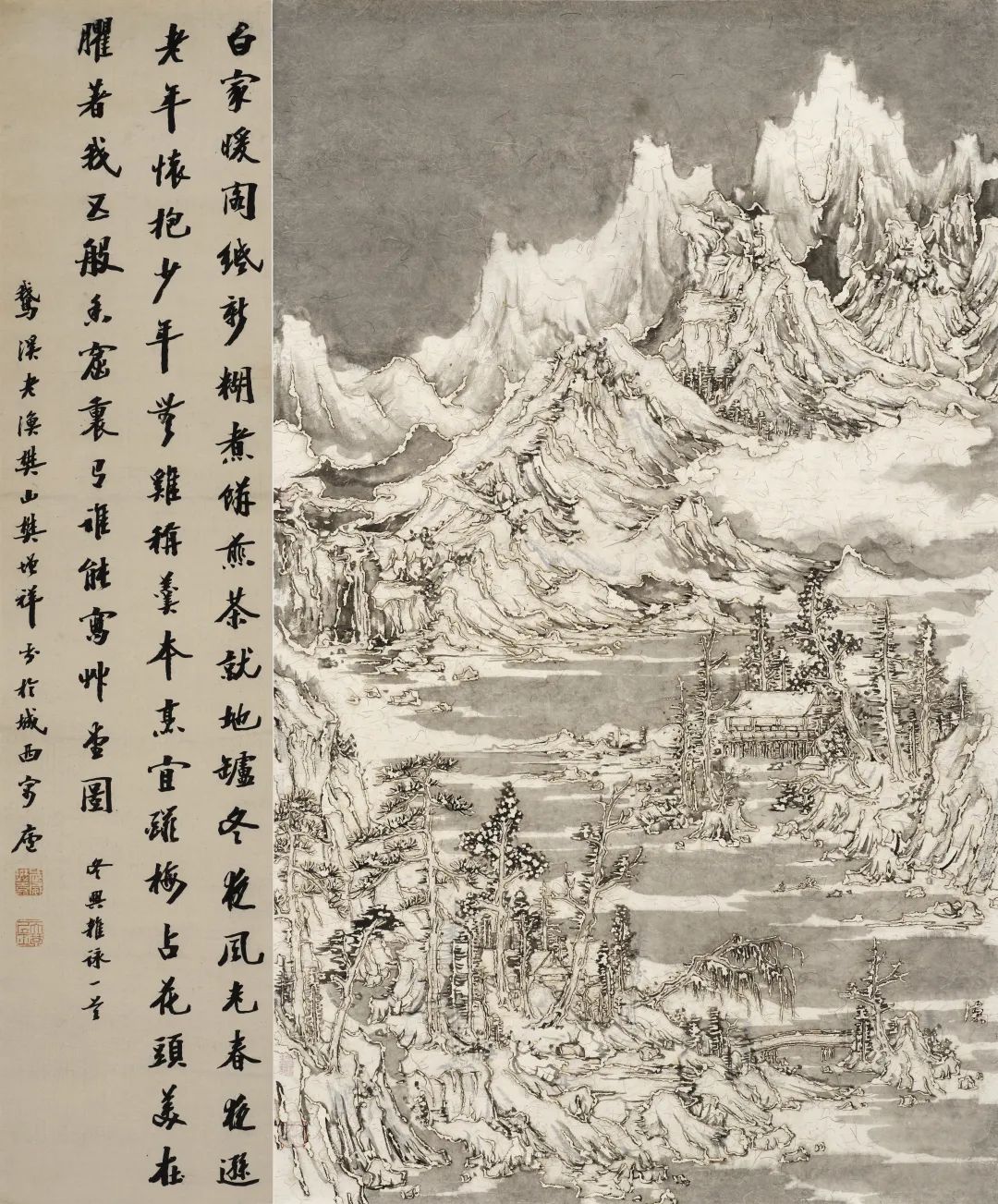 王天德·熏香水墨画丨整体未失“点线面”，为中国山水画的墨芳带来审美的熏修异香