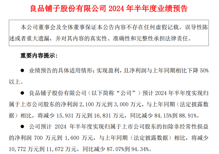 净利润大跌8成，良品铺子“价格战”失灵，遭遇业绩和股价“双杀”