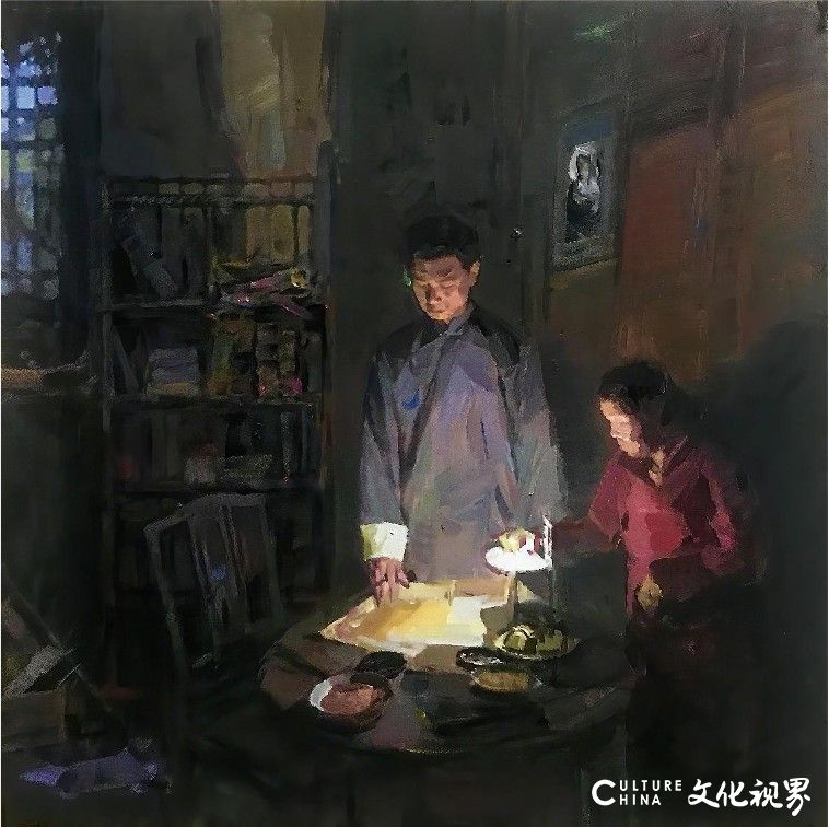 以“榜样的力量——我与主题性绘画”为主题，张峻明讲述艺术历程和创作心得