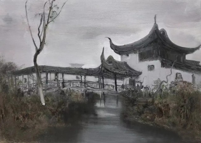 陆庆龙风景油画丨描绘记忆中的乡土风情，构建理想主义的精神田园