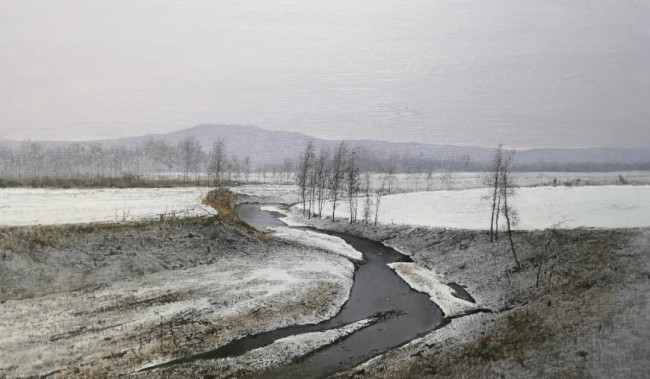 陆庆龙风景油画丨描绘记忆中的乡土风情，构建理想主义的精神田园