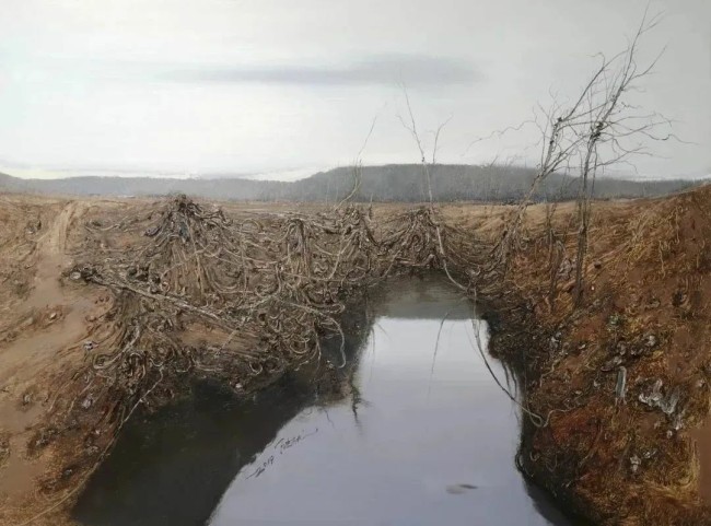 陆庆龙风景油画丨描绘记忆中的乡土风情，构建理想主义的精神田园