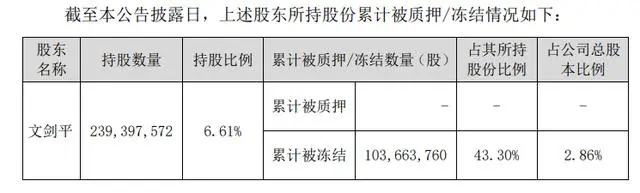 碧水源创始人文剑平被立案调查，所持2.68%股份被冻结