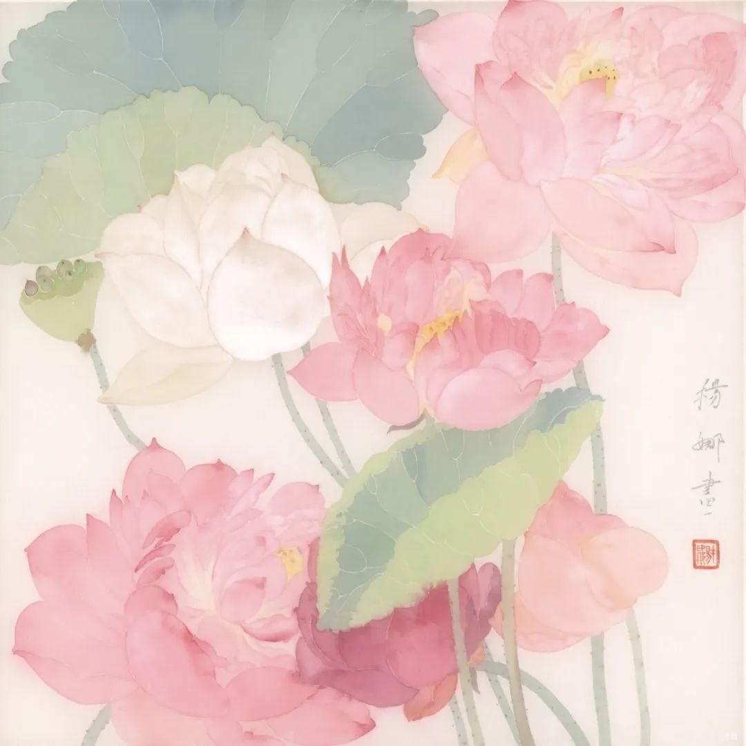 杨娜·花鸟画丨润色花开，浅淡沉着之间自然的流淌出清新和优雅