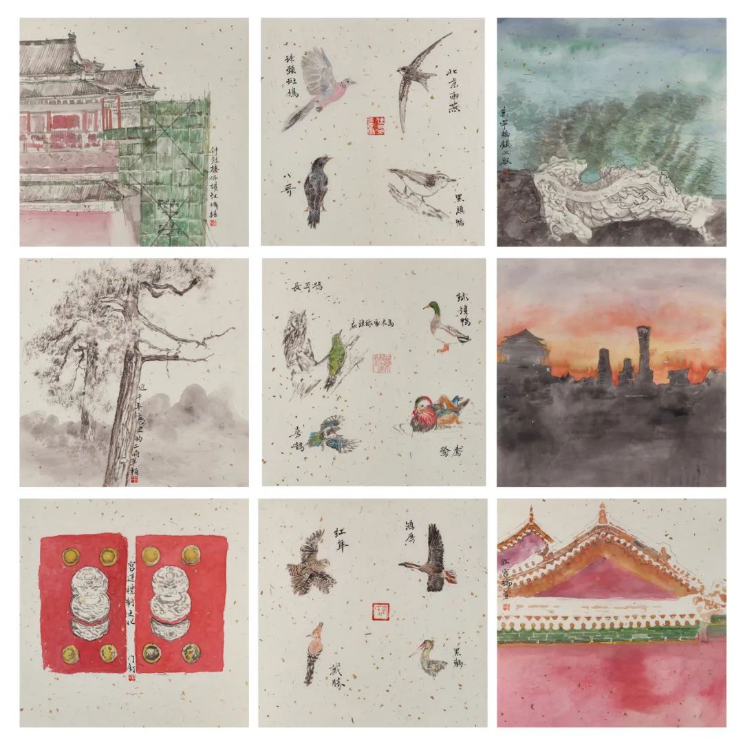 作品欣赏丨中国画 画文物——北京中轴线主题写生创作作品展（三）