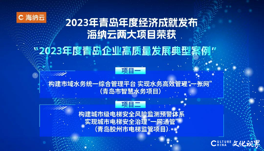 青岛发布2023年度经济成就——海纳云两大项目获评“青岛企业高质量发展典型案例”