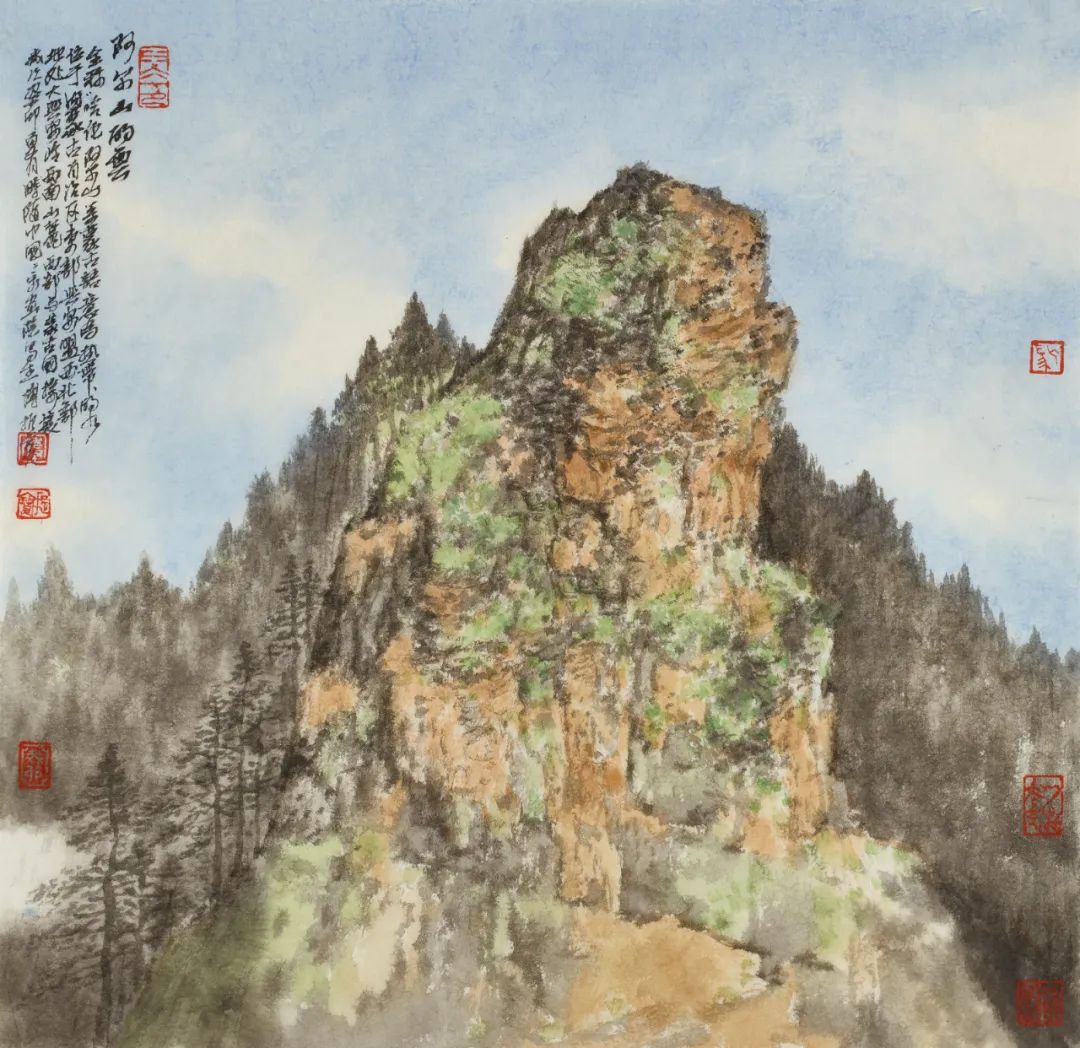 付振宝·山水画 | 笔线有骨感量感，色彩兼清润明丽，好一派神秘飘渺的幻象之景