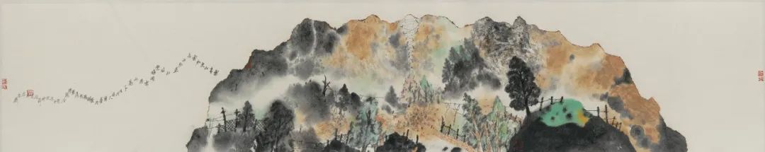 付振宝·山水画 | 笔线有骨感量感，色彩兼清润明丽，好一派神秘飘渺的幻象之景