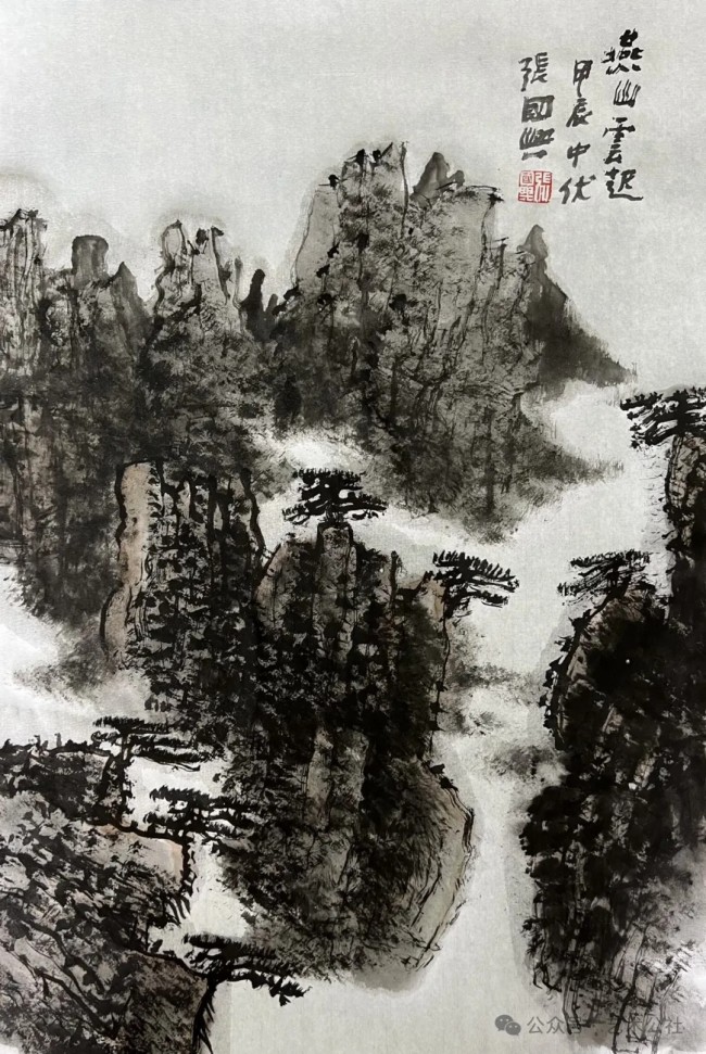 把现实中的山水画成自己心中的山水，张国兴应邀参展“与大家同行·中国书画名家作品云展”