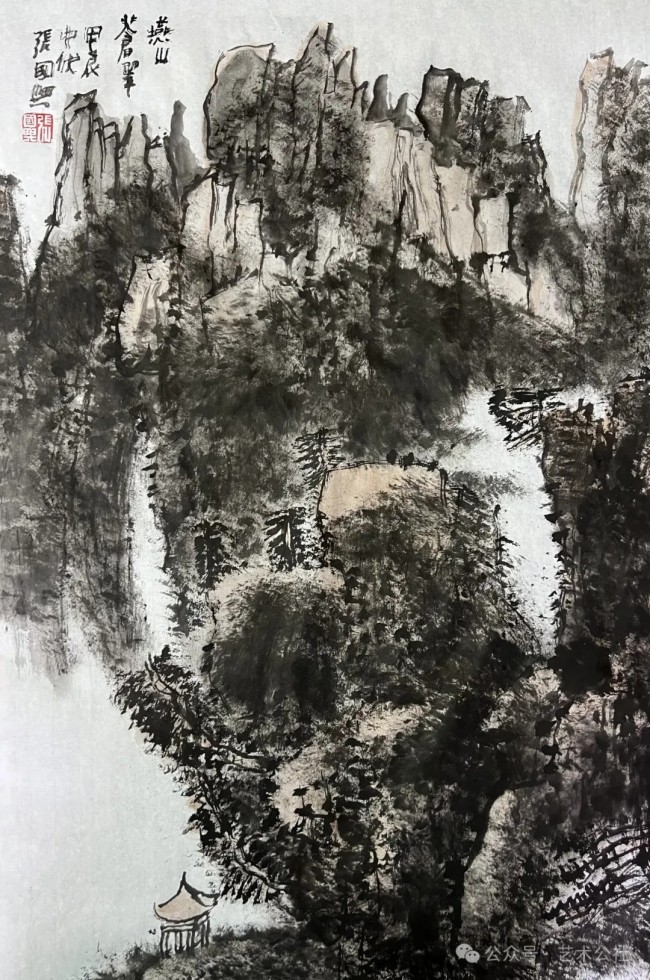 把现实中的山水画成自己心中的山水，张国兴应邀参展“与大家同行·中国书画名家作品云展”