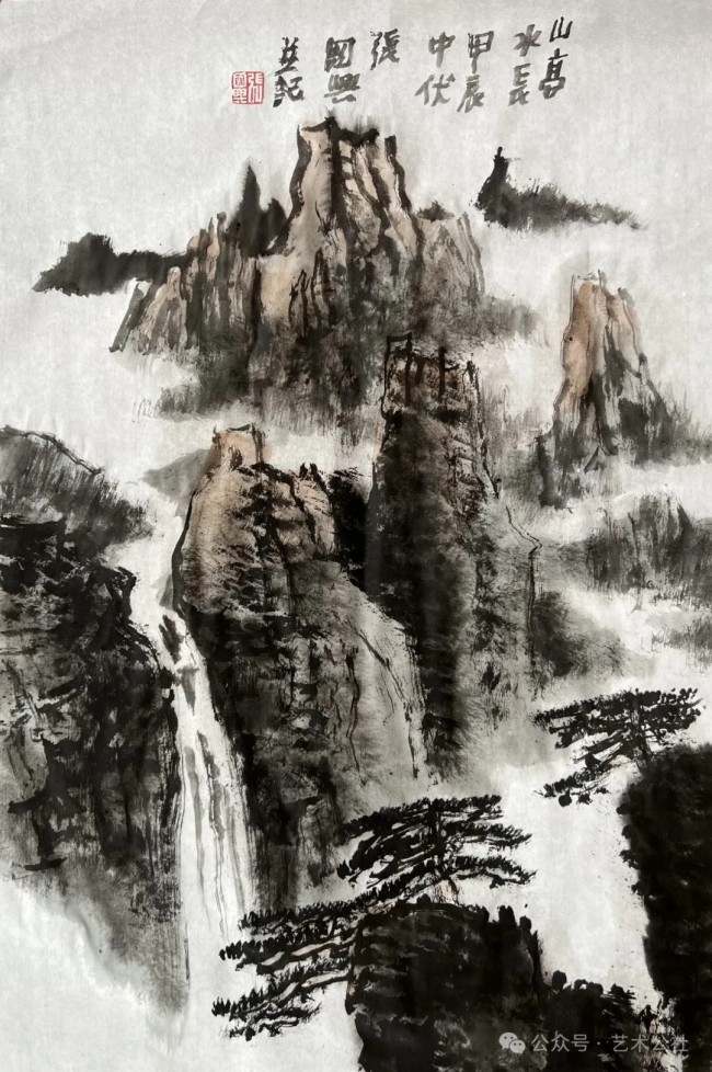 把现实中的山水画成自己心中的山水，张国兴应邀参展“与大家同行·中国书画名家作品云展”