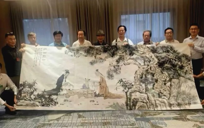 “庆祝人民政协成立75周年书画展”在中国美术馆隆重开幕，民革中央画院院长孔维克应邀出席