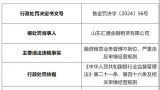 因融资租赁业务管理不到位，山东汇通金融租赁有限公司被罚40万元，相关责任人同时被警告并处罚款