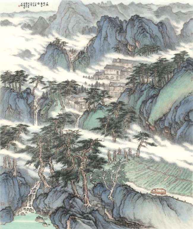 “问道南山——石峰中国山水画作品展”今日在湖南湘潭开展，展期至11月22日