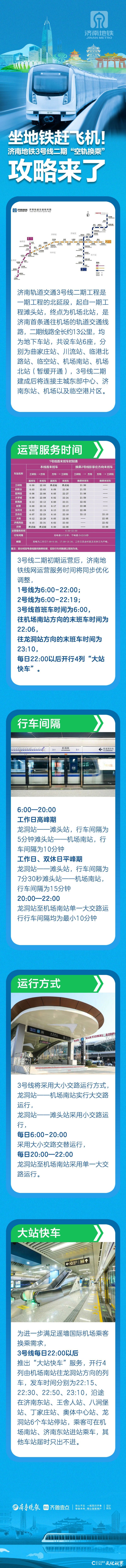 济南“坐着地铁赶飞机”时代今天11点开启——地铁3号线二期“空轨换乘”攻略来了