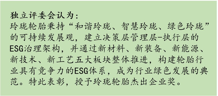 玲珑轮胎荣获“安永可持续发展最佳奖项2024年度杰出企业”殊荣