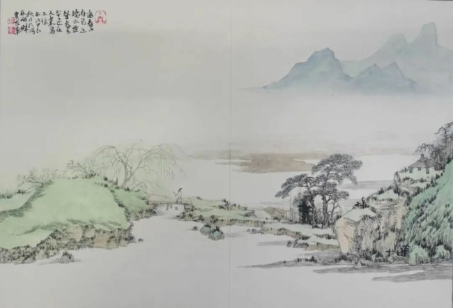 “山青花燃、墨彩金声——贾发军中国画精品展”今日下午在郑州市政协嵩山书画院开展