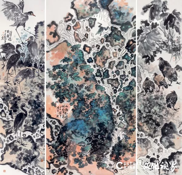 画面张扬着汀花野草、流水潺潺之逸趣——伍小东花鸟画作品雅赏