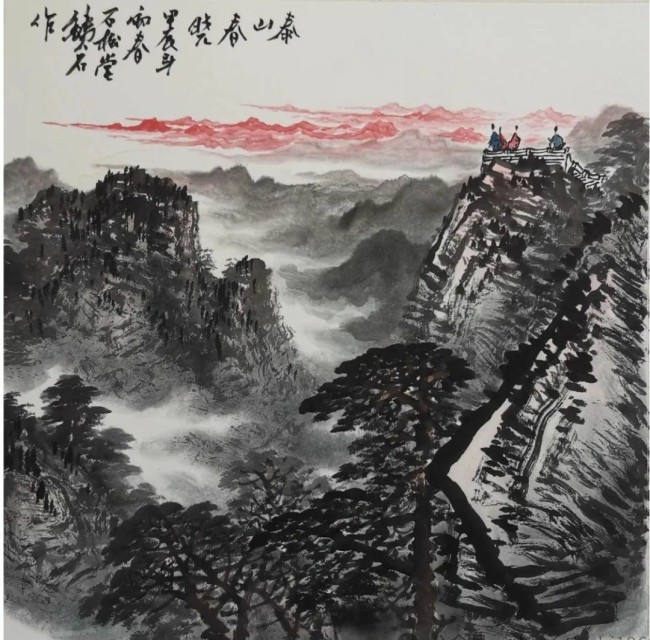 “泰山情——当代著名画家张铁石书画展”昨日在青岛莱西崔子范美术馆开展，展期至12月24日