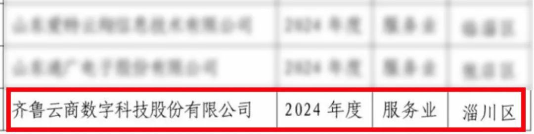 齐鲁云商成功入选2024年山东省高端品牌重点培育企业（服务业）