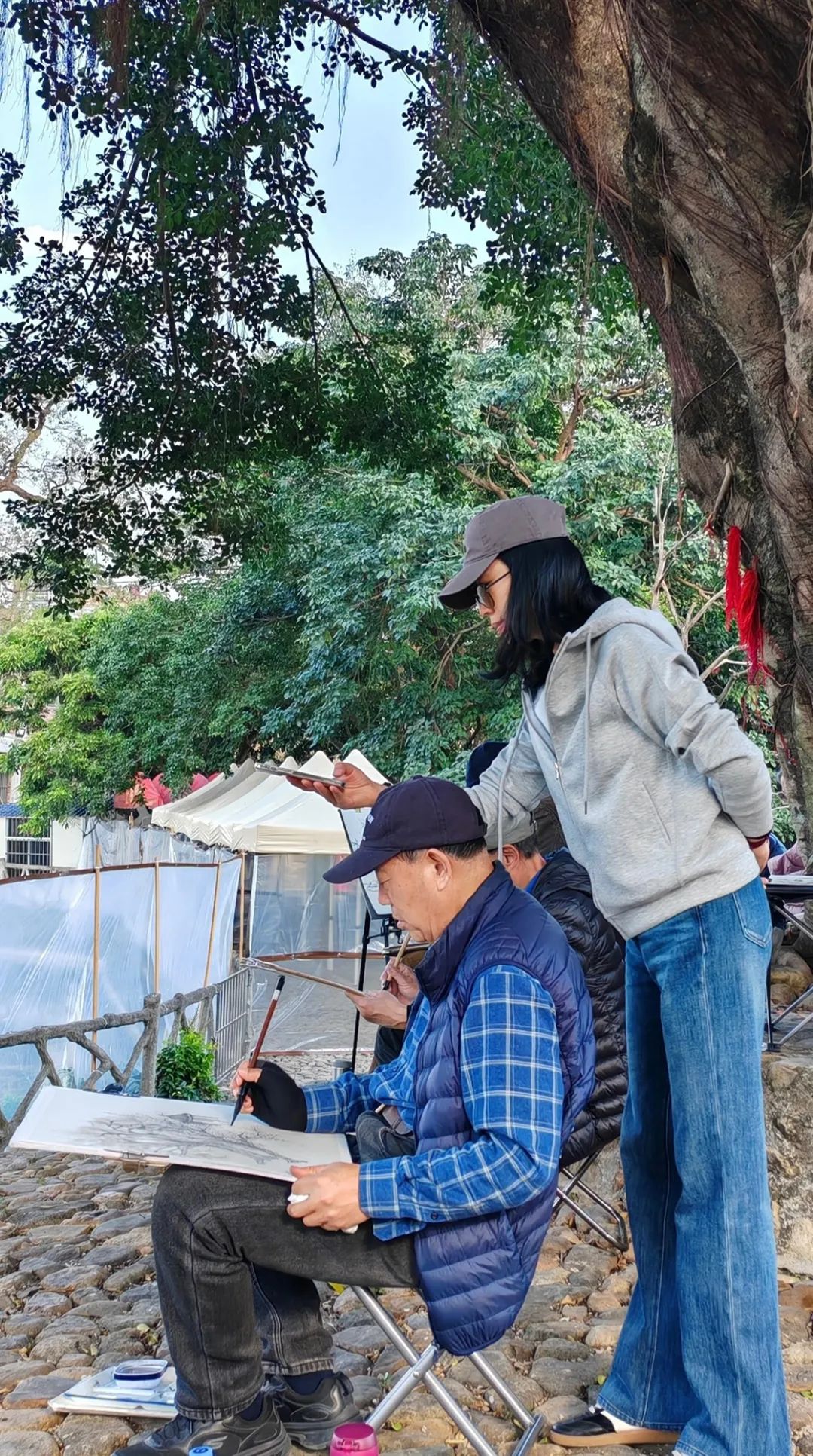 曾先国·漳州平和写生丨白云扶我穿霞过，水浸云山入井池