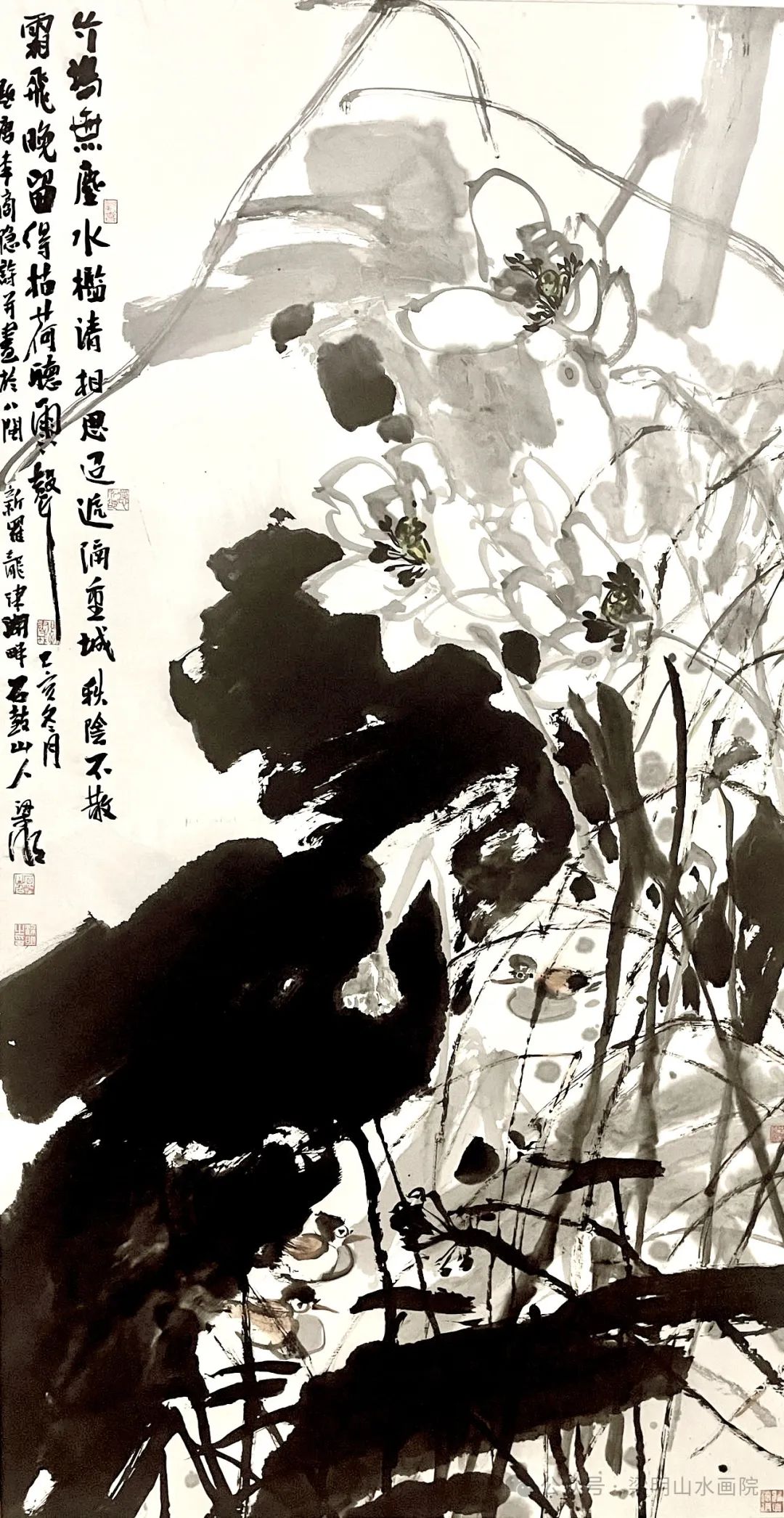 梁明·花鸟画丨山水间闲花野草入画图，其盎然生机不输满园春色