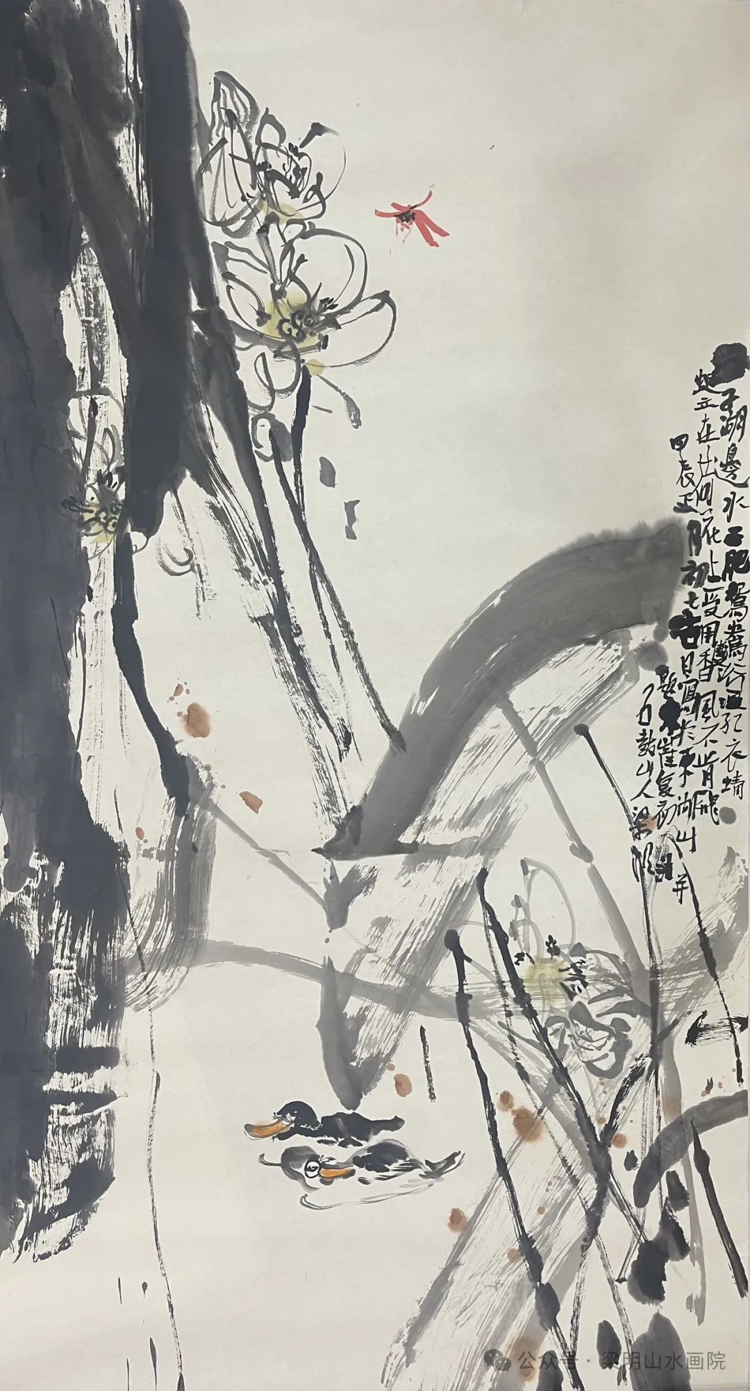 梁明·花鸟画丨山水间闲花野草入画图，其盎然生机不输满园春色