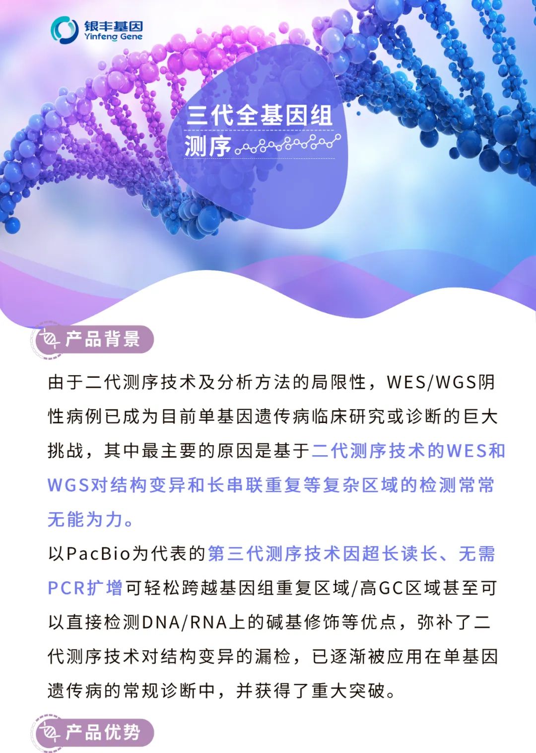 单基因遗传病患者的利好消息——银丰基因三代全基因组检测上线了！