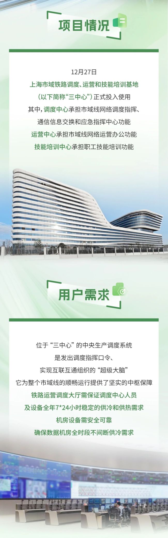 赋能上海市域铁路“超级大脑”，海尔智慧楼宇助力数据中心高效运维