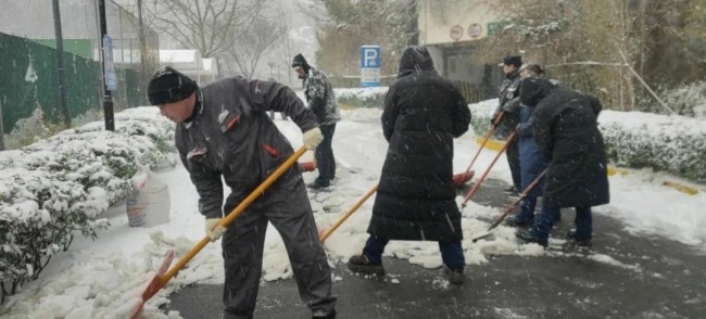 不惧风雪，彻夜奋战——银丰物业暴雪来临冲在前，为居民出行保驾护航