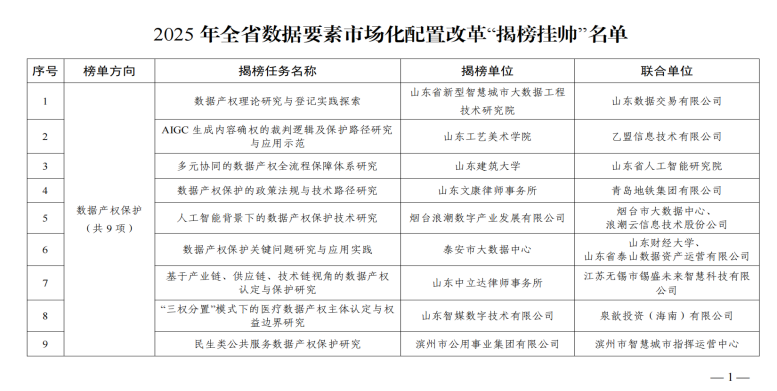 齐鲁云商成功入选2025年山东省数据要素市场化配置改革“揭榜挂帅”名单