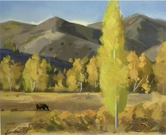 李雪松·油画写生丨用色彩捕捉西部四季的变化，画面追求天真平淡的静思之美
