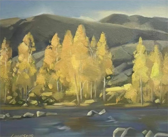 李雪松·油画写生丨用色彩捕捉西部四季的变化，画面追求天真平淡的静思之美