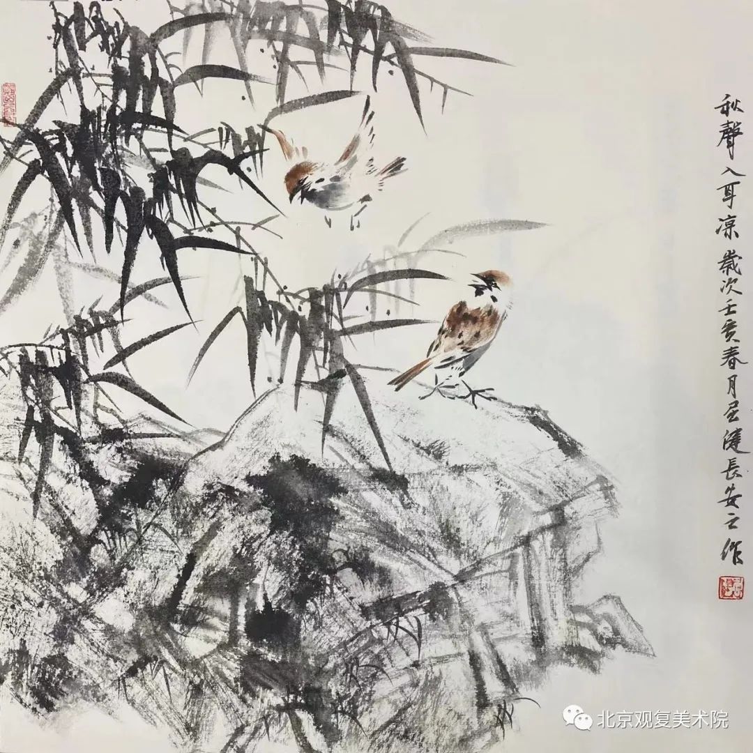 屈健·花鸟画 | 遒劲秀逸的勾勒与浓淡相宜的着色，赋予花鸟呼之欲出的鲜活形象
