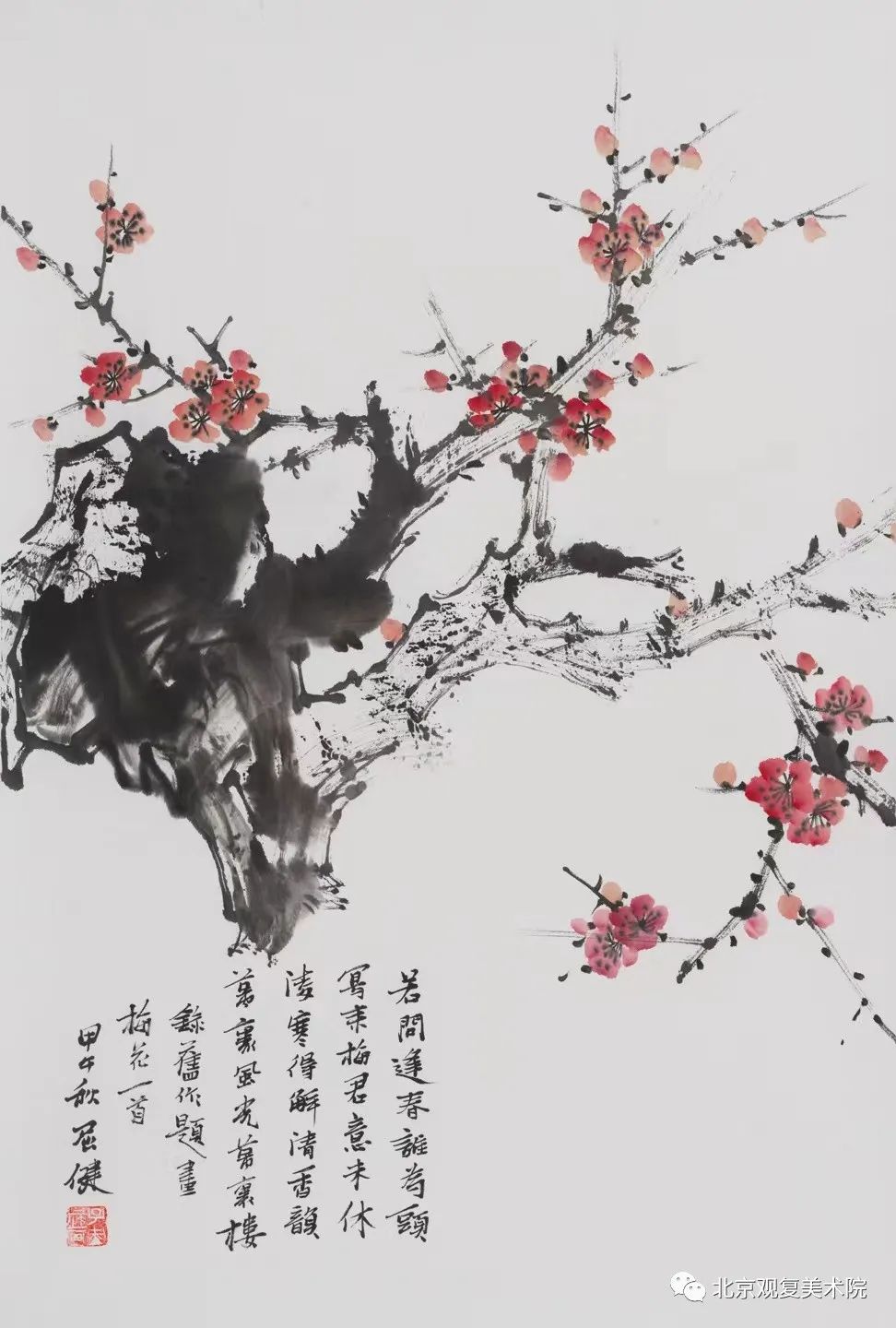 屈健·花鸟画 | 遒劲秀逸的勾勒与浓淡相宜的着色，赋予花鸟呼之欲出的鲜活形象